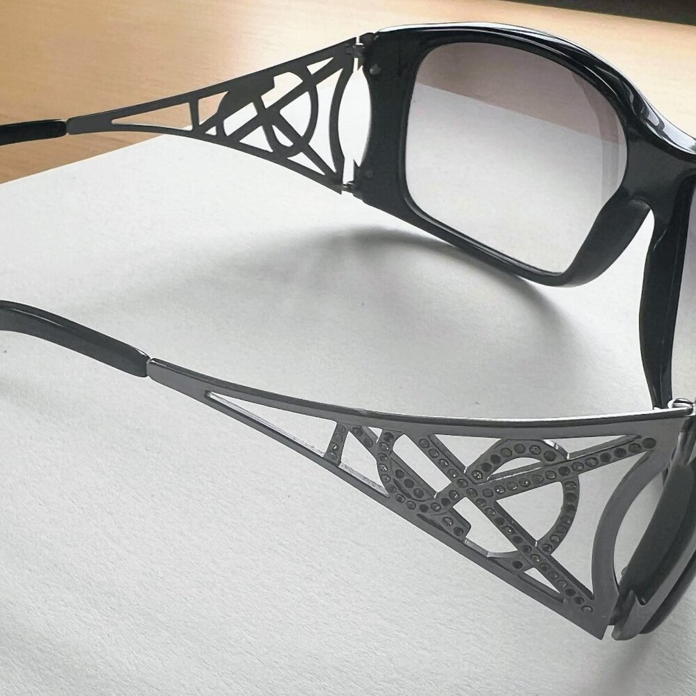 Yves Saint Laurent Vintage Sunglasses Swarovski Crystals YSL Logos with Case